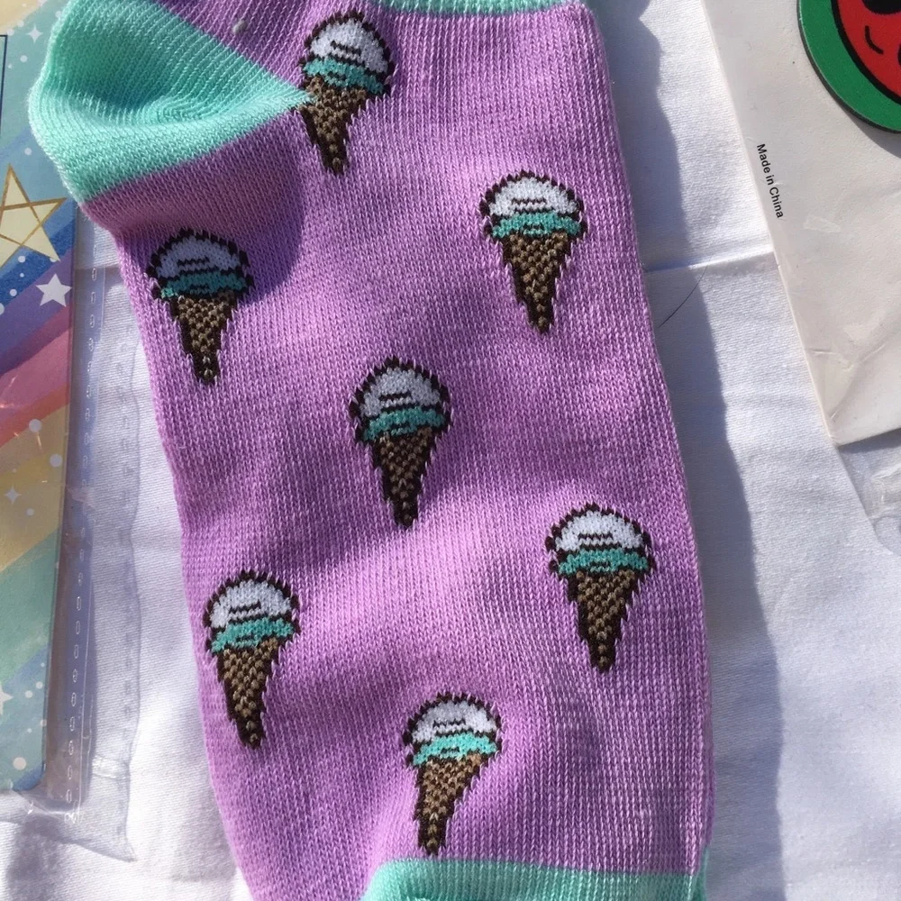 Socks  ICE CREAM & Key covers & key chain!! Fun !!
